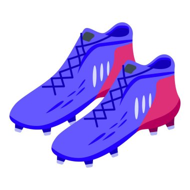 Oyun futbol ayakkabıları simgesi, izometrik biçim