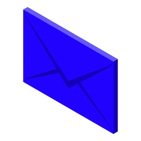 Значок голубого конверта, изометрический стиль — стоковый вектор