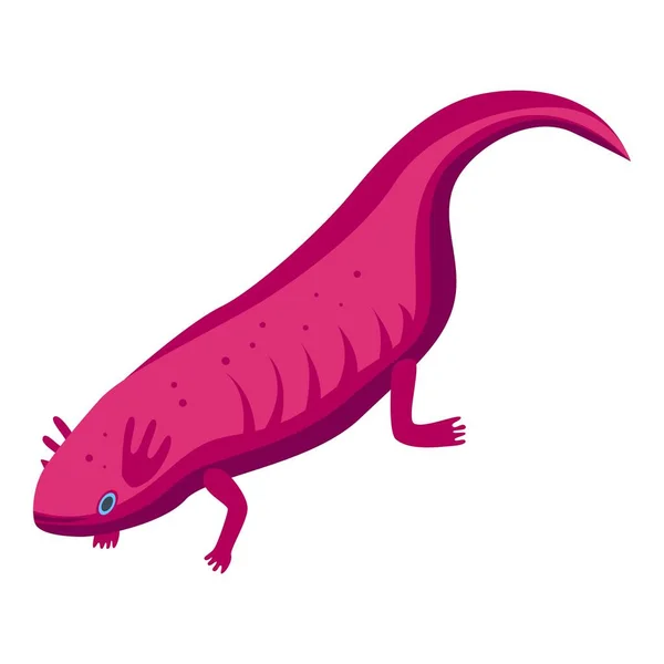 Ikona vodního axolotlu v izometrickém stylu — Stockový vektor