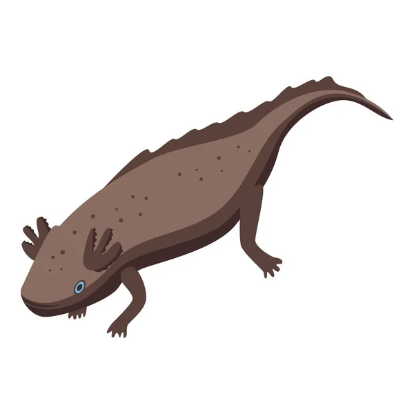 Icono de axolotl en peligro, estilo isométrico — Archivo Imágenes Vectoriales