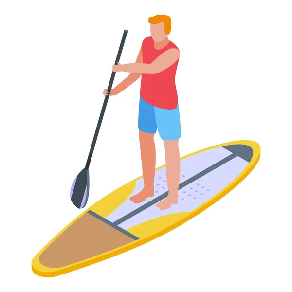 Icono de surfista de verano, estilo isométrico — Vector de stock