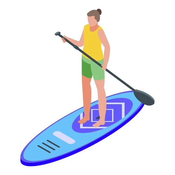 Stand Up Paddle Ikone, isometrischer Stil — Stockvektor