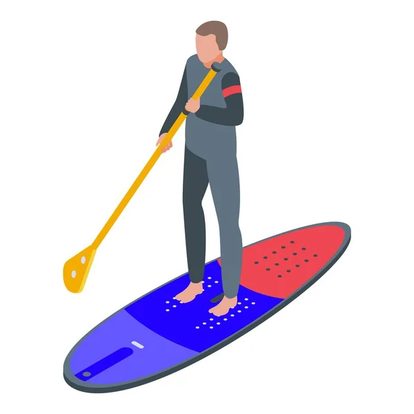 Paddler a bordo ícone, estilo isométrico —  Vetores de Stock