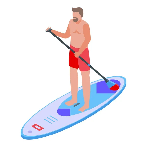 Sup Surf Sport-Ikone, isometrischer Stil — Stockvektor