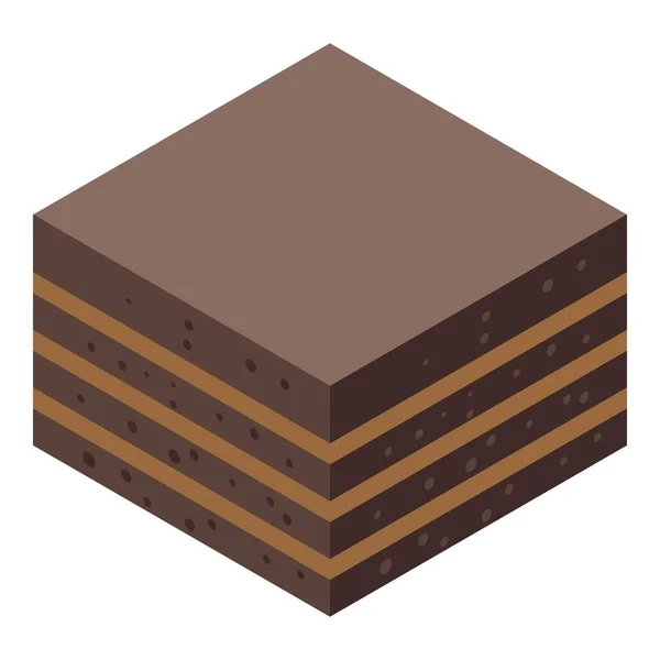 Schokoladenkuchen-Ikone, isometrischer Stil — Stockvektor