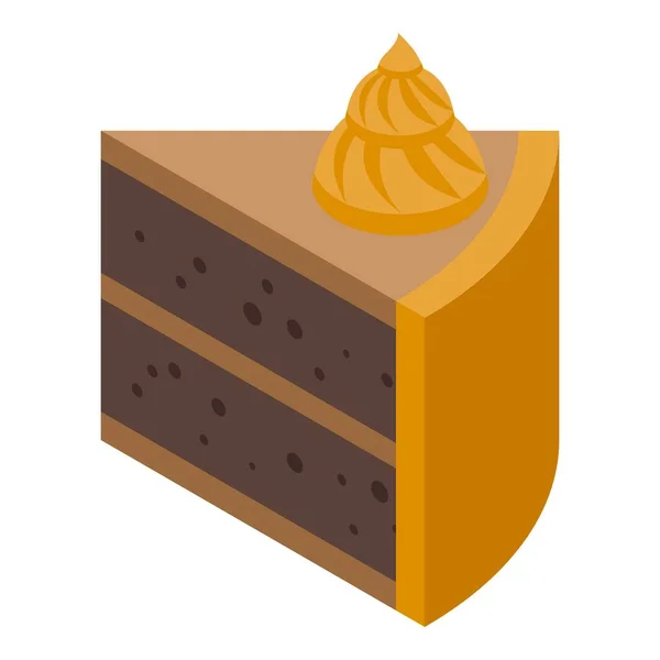 Pieza de pastel icono, estilo isométrico — Vector de stock