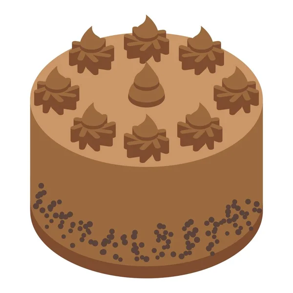 Icône gâteau de vacances, style isométrique — Image vectorielle