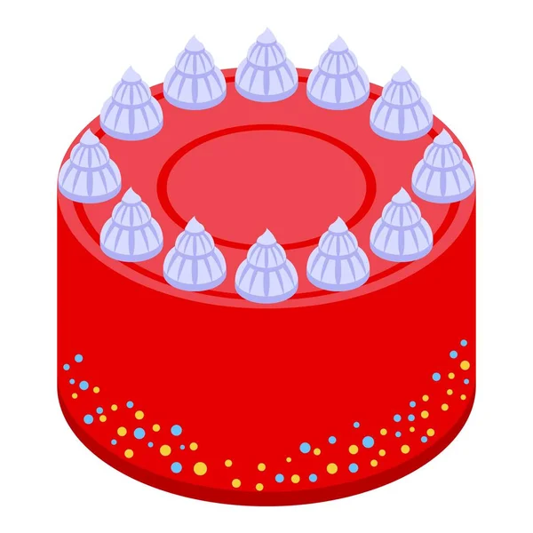 Şekerli pasta simgesi, izometrik stil — Stok Vektör