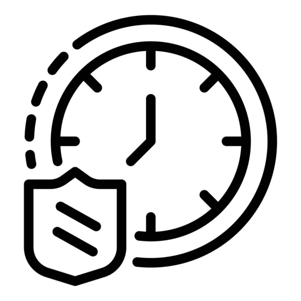 Ikona časové spolehlivosti, styl osnovy — Stockový vektor