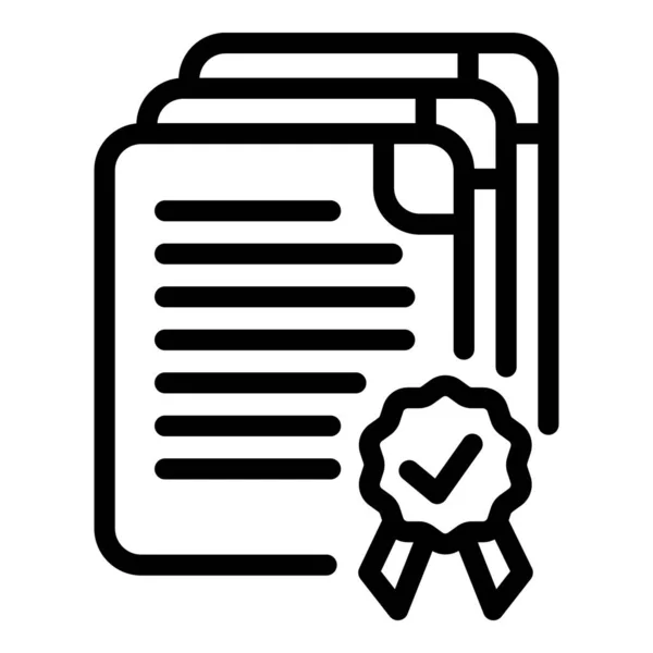 Icono de confiabilidad de documentos, estilo de esquema — Vector de stock
