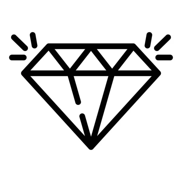 Diamond reliability icon, outline style — Stock Vector