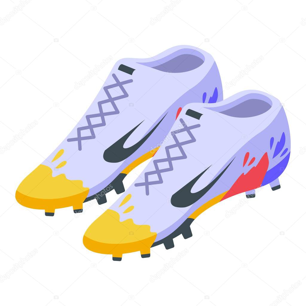 Football footwear icon. Isometric of football footwear vector icon for web design isolated on white background