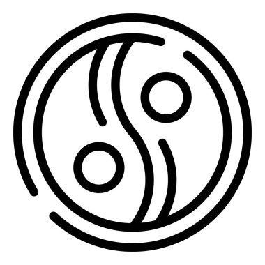 Ying yang tılsım ikonu, taslak stili