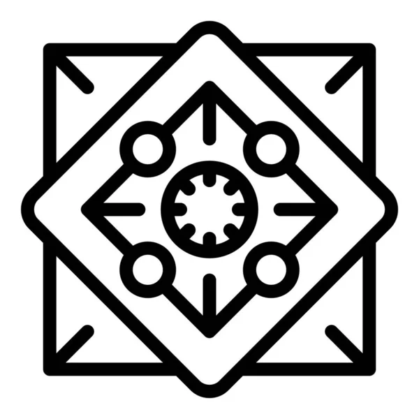 Icono de amuleto de gema, estilo de contorno — Vector de stock