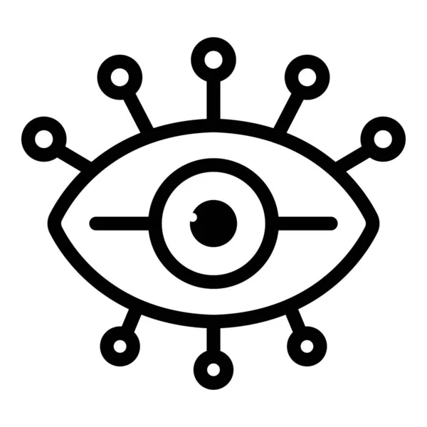 Icono de amuleto ocular antiguo, estilo de contorno — Vector de stock