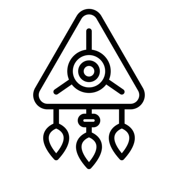 Dreieck-Amulett-Symbol, Umrissstil — Stockvektor