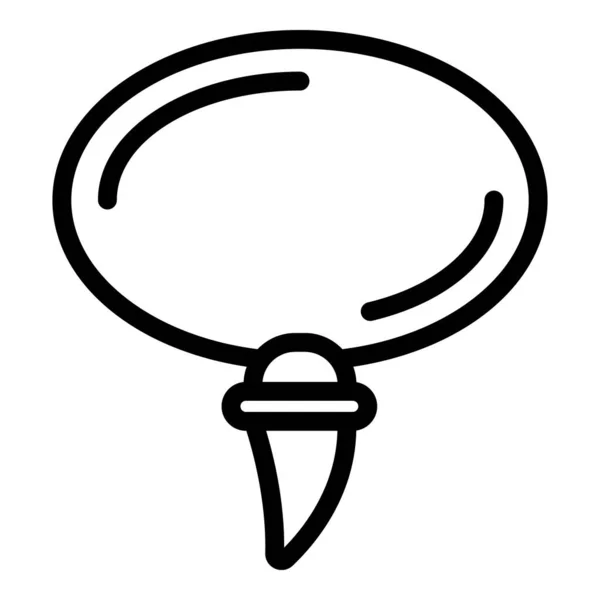 Djur tand amulett ikon, kontur stil — Stock vektor