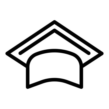 Eğitim mezuniyet şapkası simgesi, özet tarzı