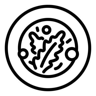 Arugula çorbası ikonu, taslak tarzı