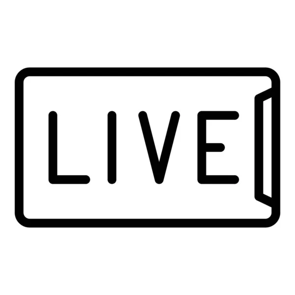 Live phone stream icon, outline style — Stock Vector