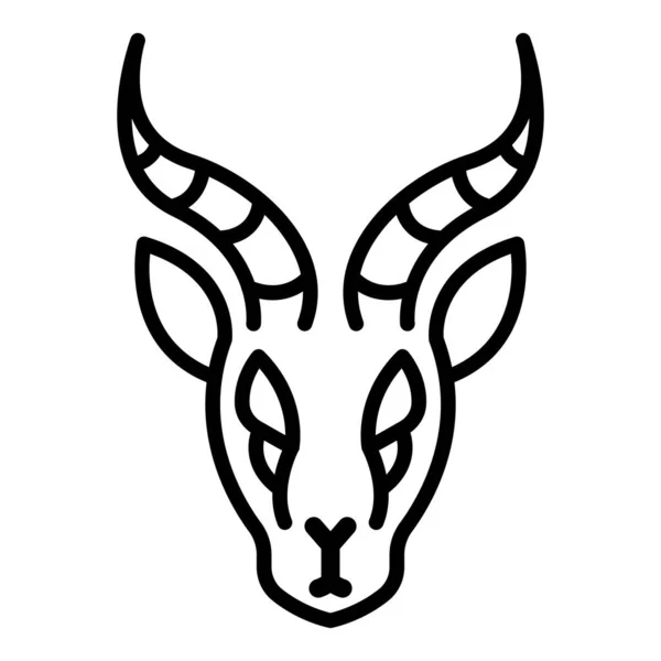 Ikona Head gazelle, styl osnovy — Stockový vektor