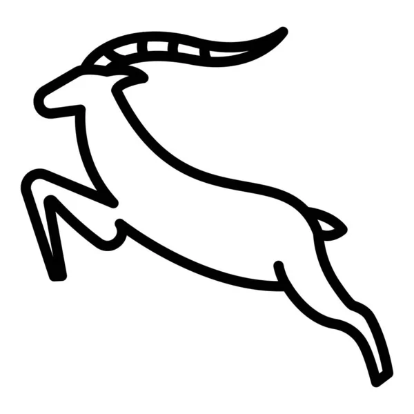 Saltar icono de gacela, estilo de contorno — Vector de stock