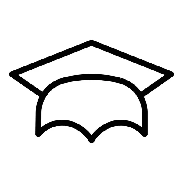 School graduation hat icon, outline style — Stock Vector