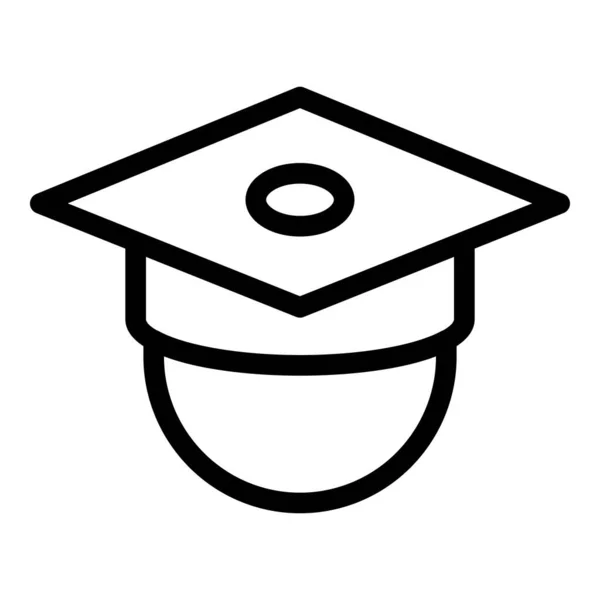 Viering diploma-uitreiking hoed pictogram, outline stijl — Stockvector