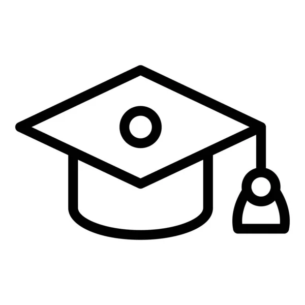 Ceremonie diploma-uitreiking hoed pictogram, outline stijl — Stockvector