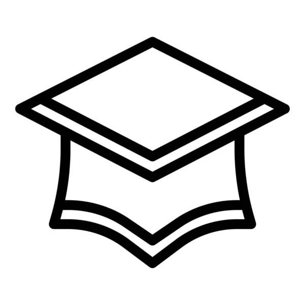 Achievement graduation hat icon, outline style — Stock Vector