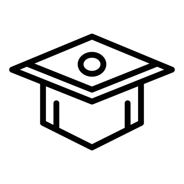 Ikona vysokoškolského klobouku, styl osnovy — Stockový vektor
