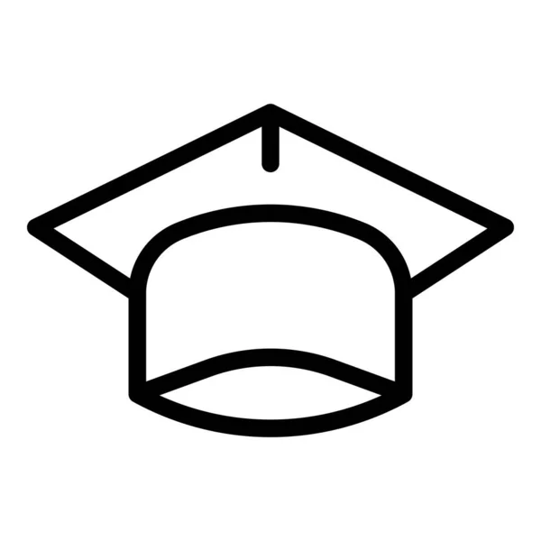 Persoon diploma-uitreiking hoed pictogram, omtrek stijl — Stockvector