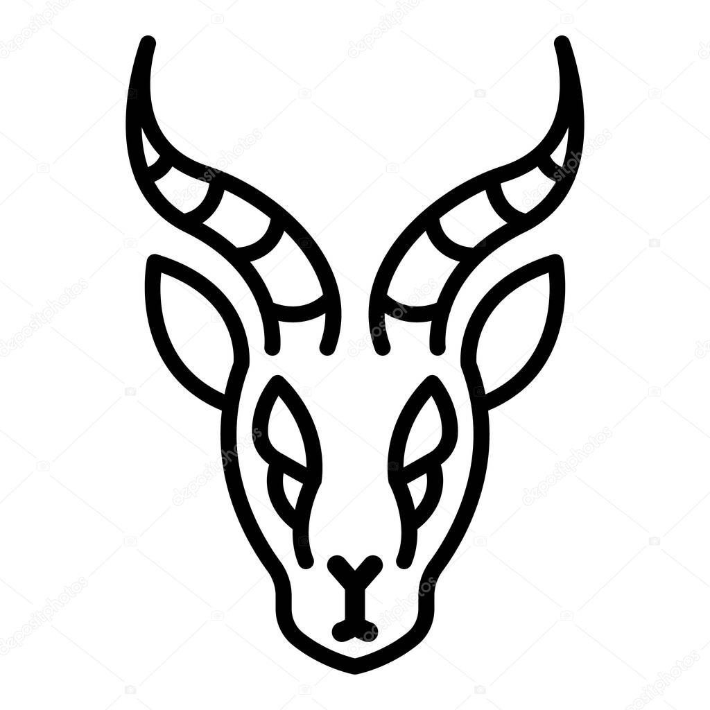 Head gazelle icon, outline style