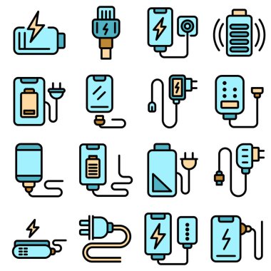 Şarj simgeleri vektörü düzleştirin