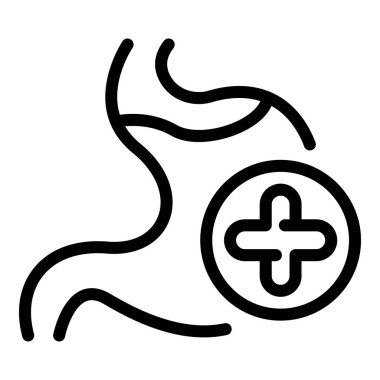 Mide tıbbı probiyotik ikonu, taslak biçimi