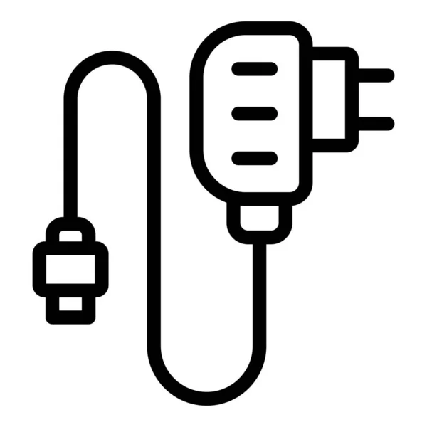 Usb-oplader pictogram, omtrek stijl — Stockvector