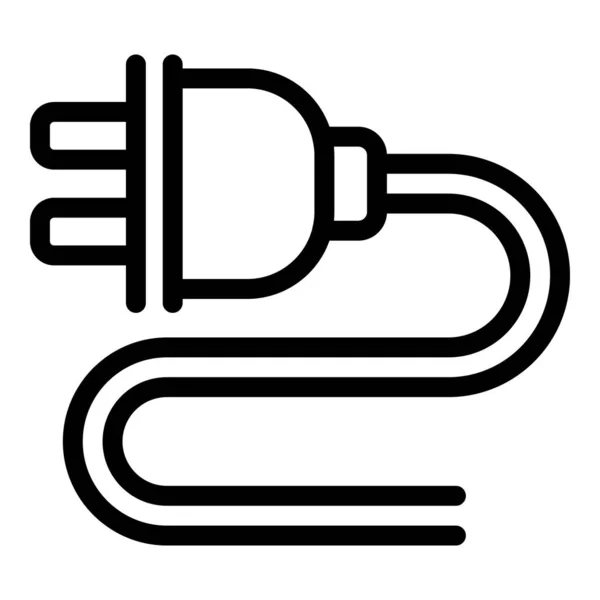 Icono del enchufe del cargador USB, estilo de contorno — Vector de stock