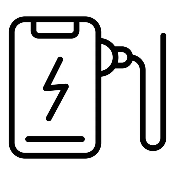 现代手机充电器图标,轮廓风格 — 图库矢量图片