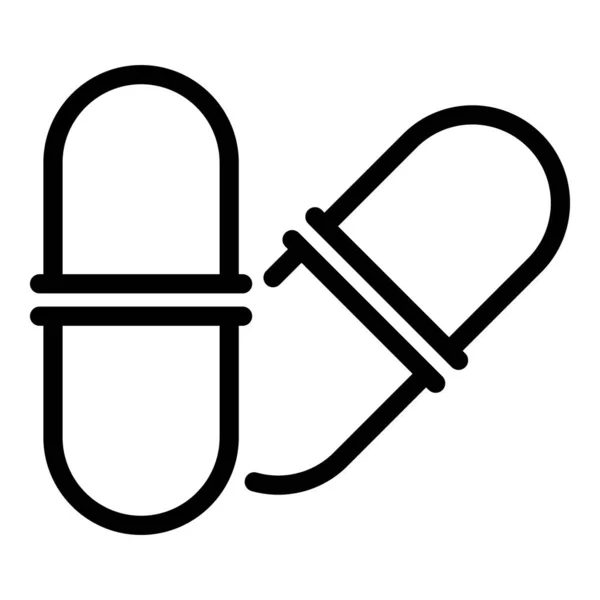 Präbiotische Kapsel Symbol, Umriss Stil — Stockvektor