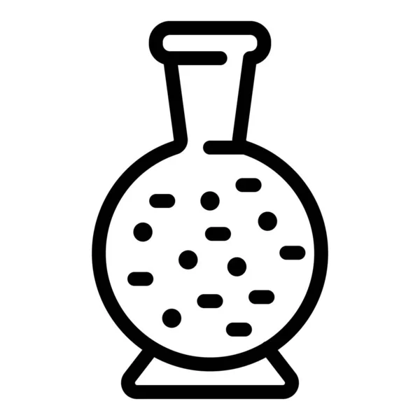 Icono de microbiología del frasco, estilo del esquema — Vector de stock