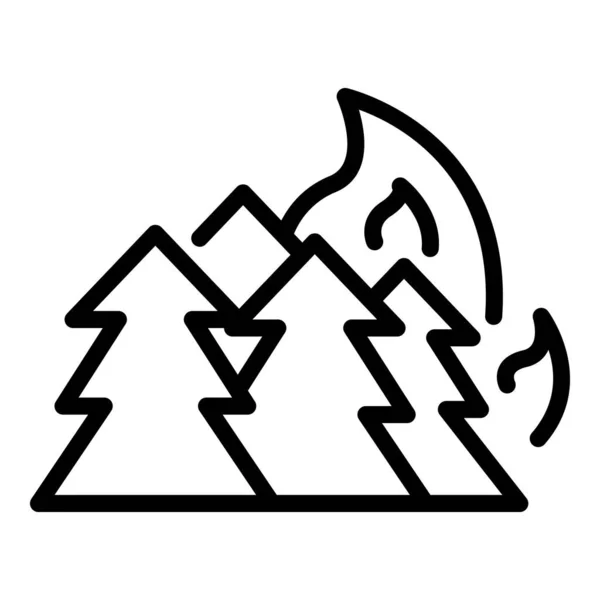 Лес в огне иконка, стиль контура — стоковый вектор