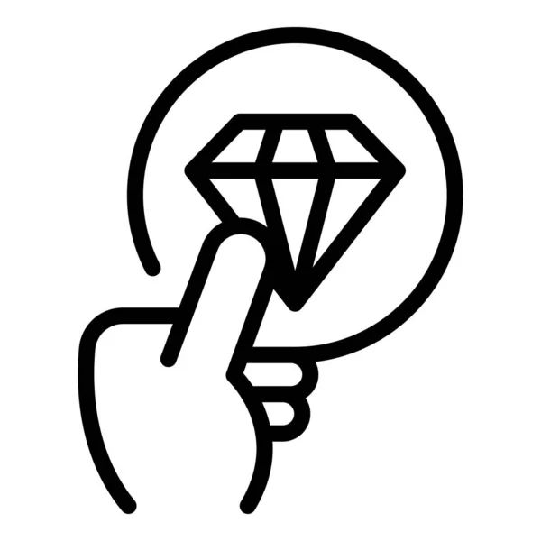 Diamond sticker product review icon, outline style Vector Graphics