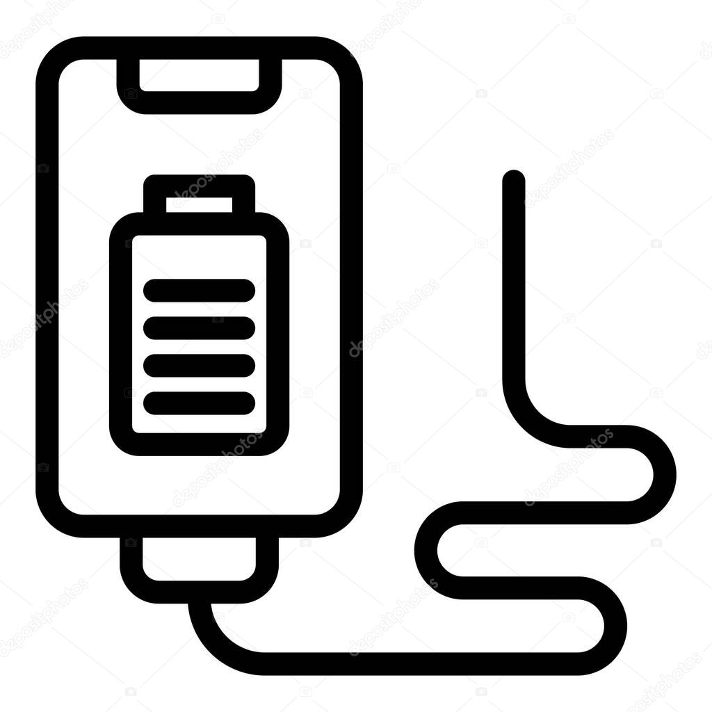 Charger adapter cable icon. Outline charger adapter cable vector icon for web design isolated on white background