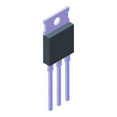 Endüstriyel elektrik düzenleyici simgesi, izometrik biçim