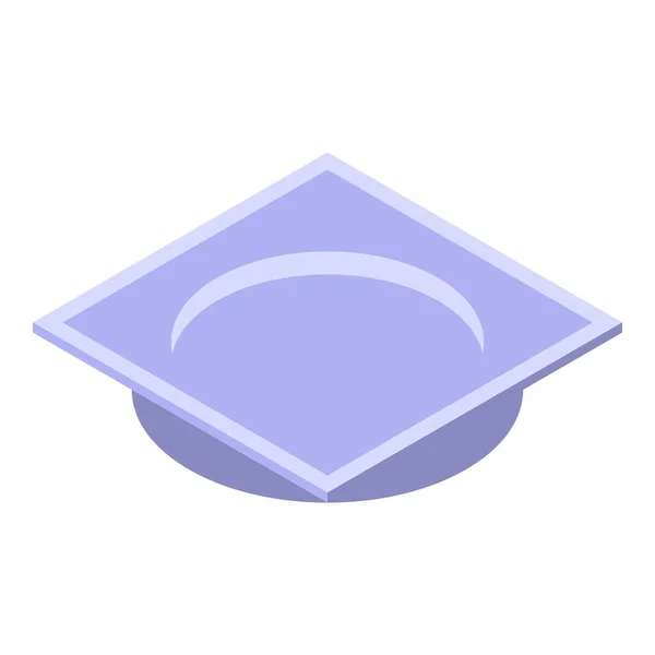 Dessert plate icon, isometric style — Stock Vector