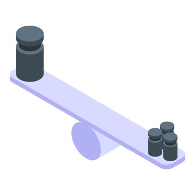 Ağırlık karşılaştırma simgesi, izometrik biçim