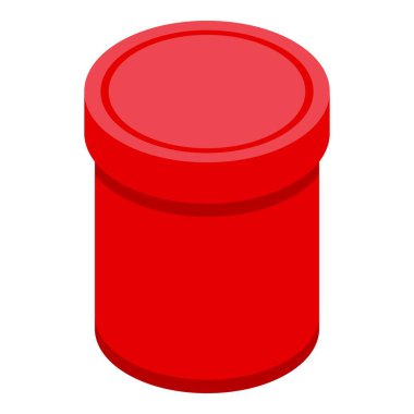 Kırmızı kutu simgesi, izometrik biçim