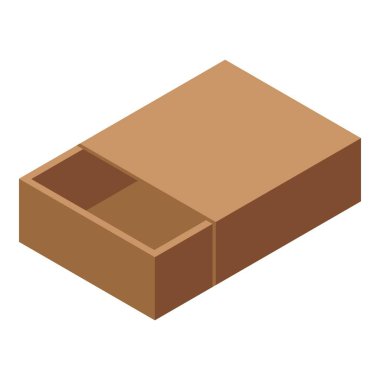 Karton kutu simgesi, izometrik biçim