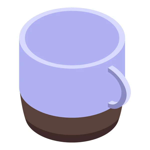 Steam mug icon, isometric style — Stock Vector