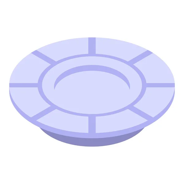 Значок обеденной тарелки, изометрический стиль — стоковый вектор